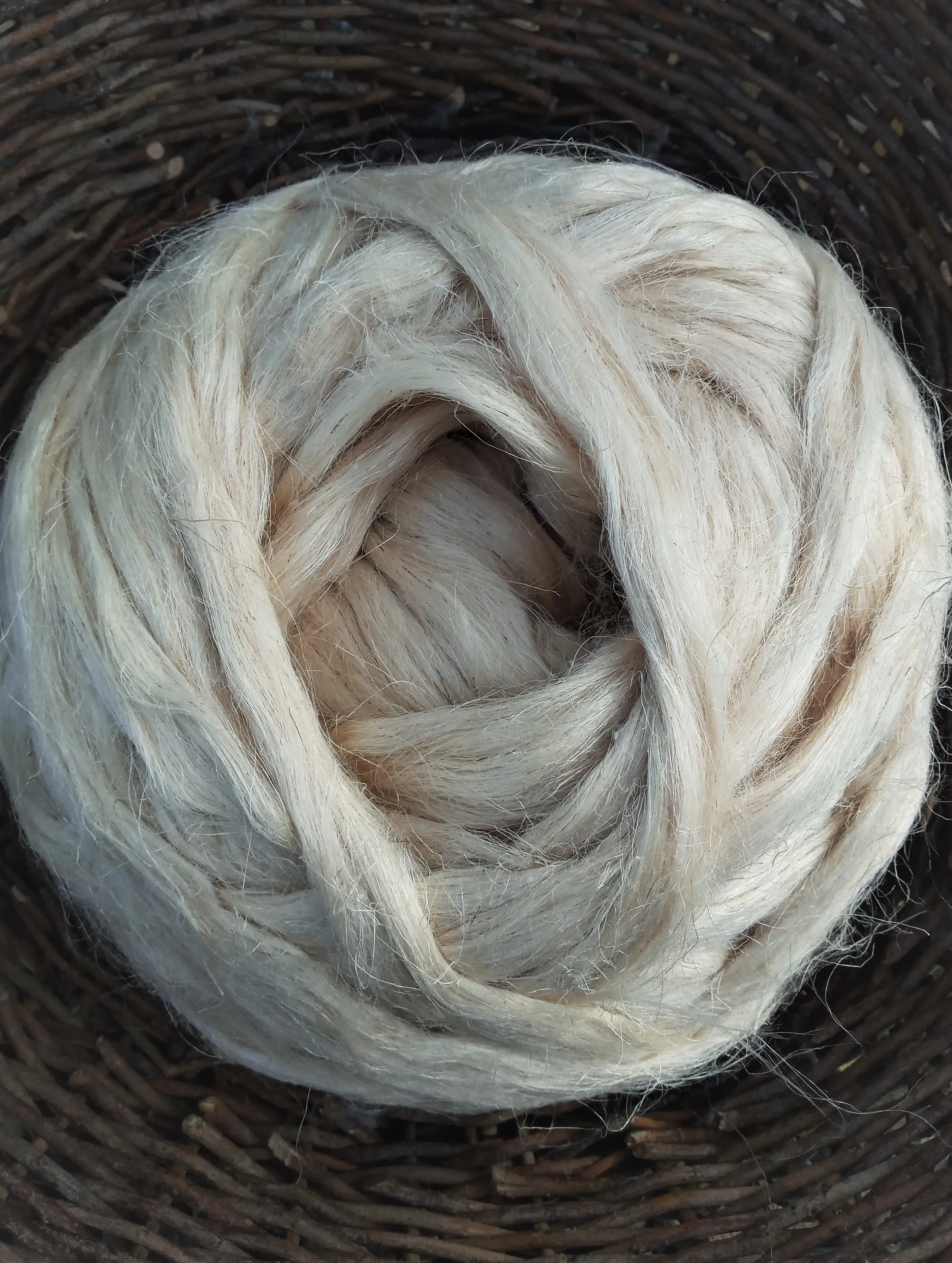 HEMP ROVING ~ Spinning Fibre White & Natural