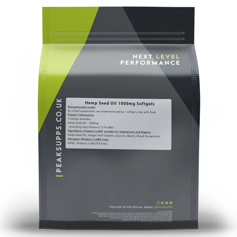 Hemp Seed Oil 1000mg Softgels (Pure)