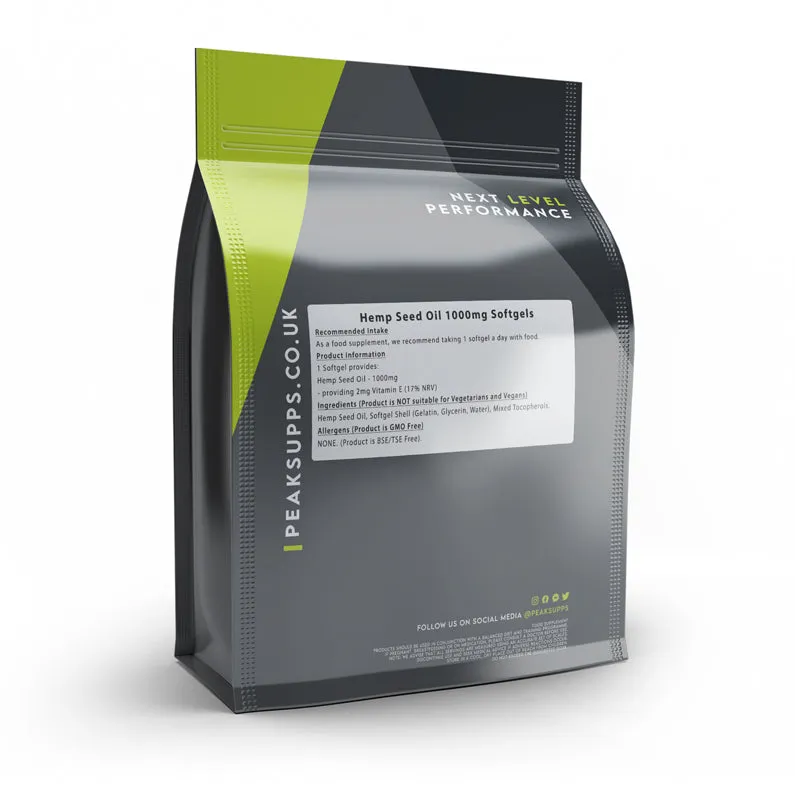 Hemp Seed Oil 1000mg Softgels (Pure)