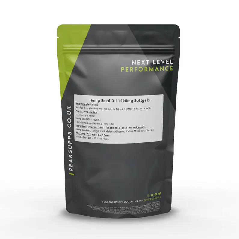 Hemp Seed Oil 1000mg Softgels (Pure)