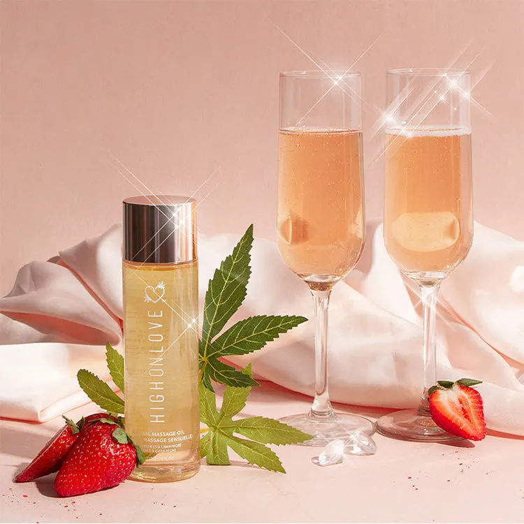 High On Love Strawberries & Champagne Massage Oil