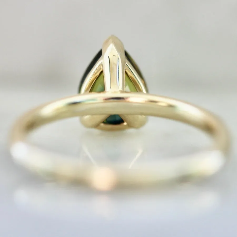 High Road Green Pear Cut Sapphire Ring