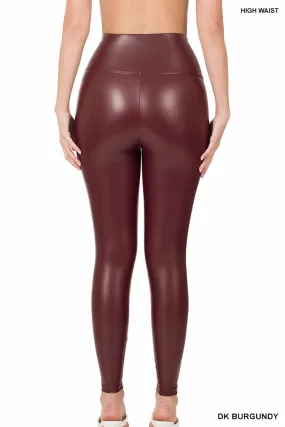 High Waist Faux Leather Leggings