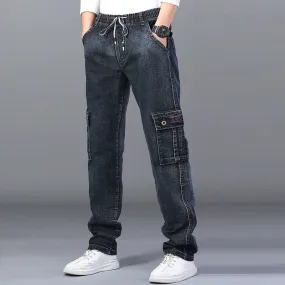 High Waist Jeans Pockets Decorated Jeans