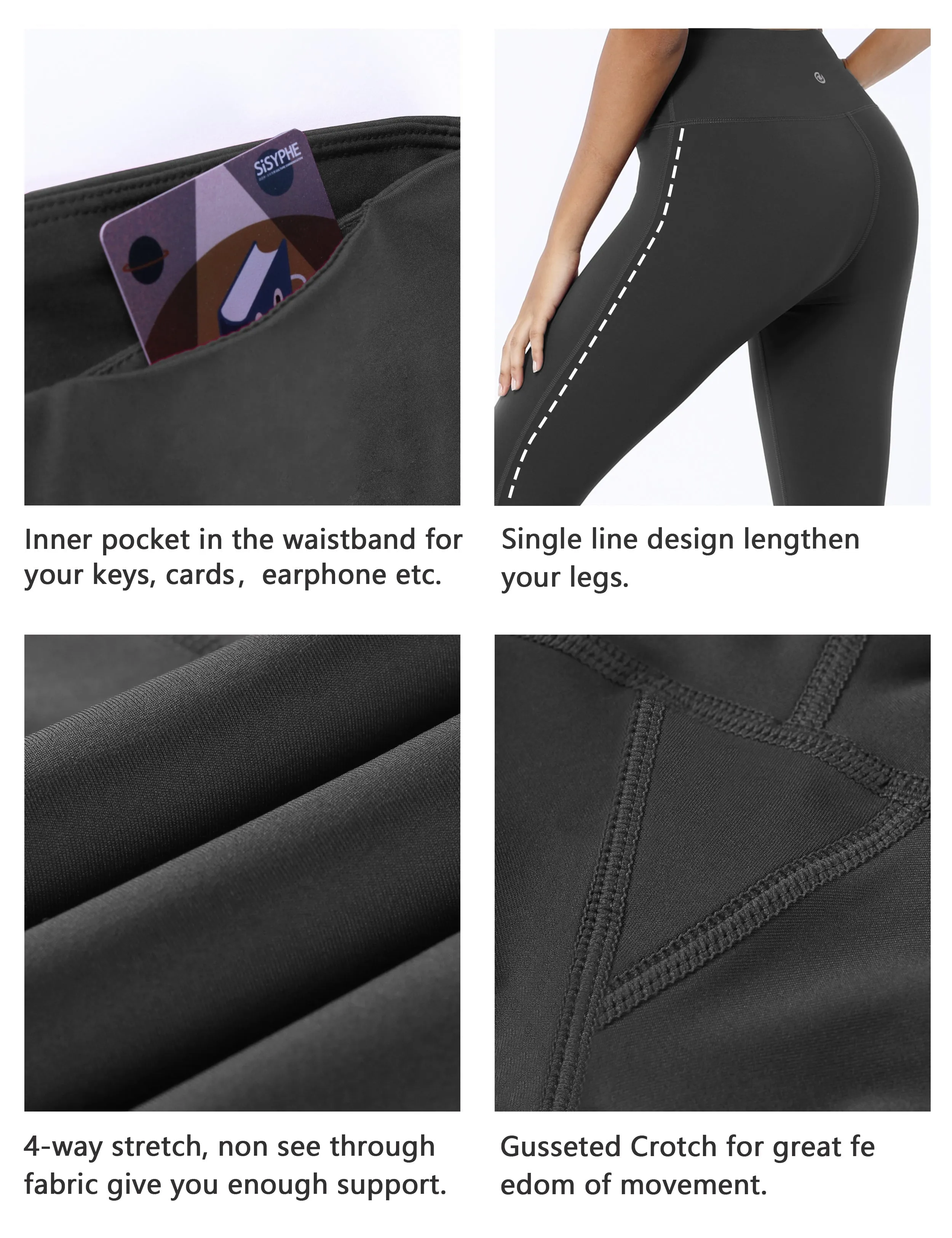 High Waist Side Line Gym Pants shadowcharcoal_Gym