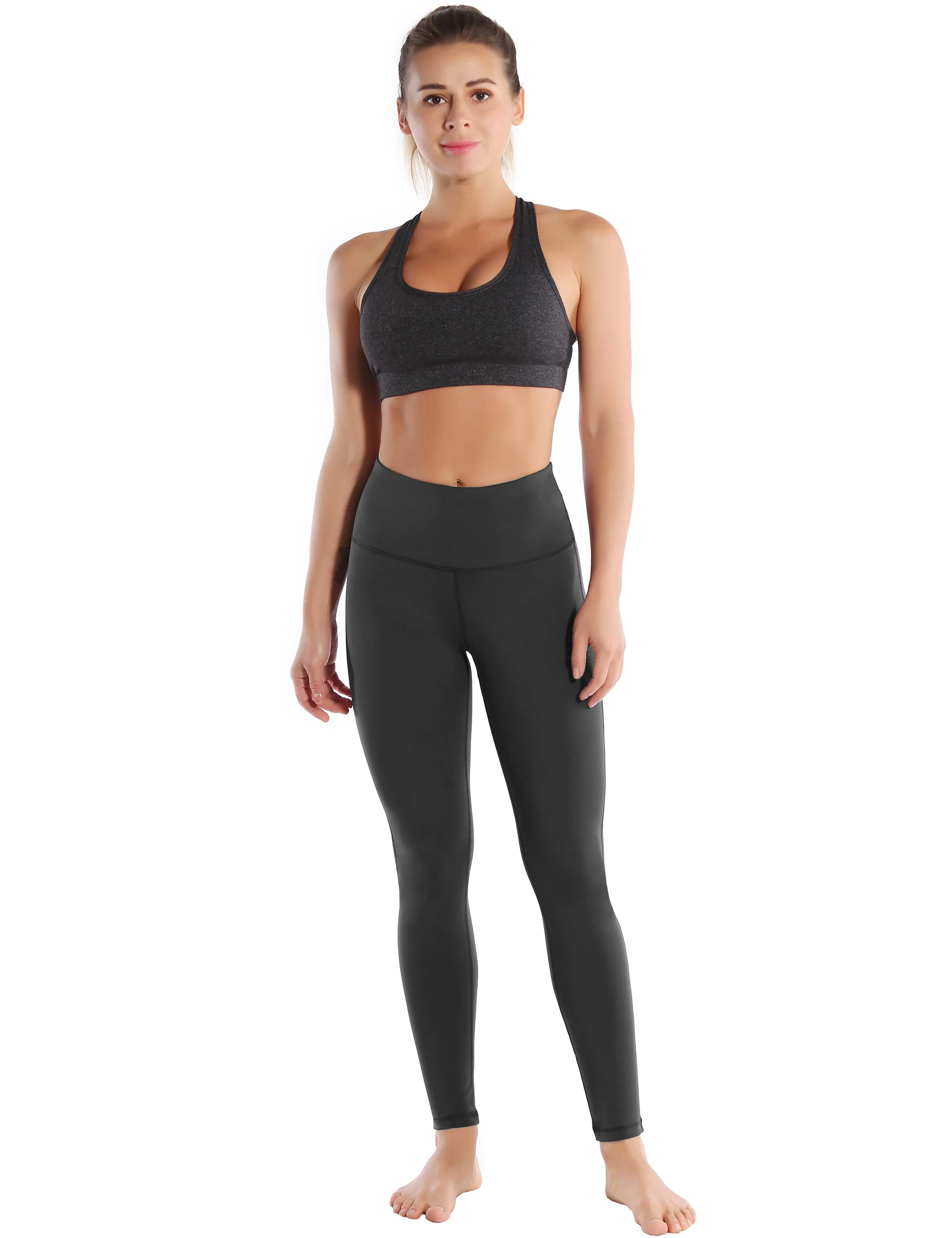 High Waist Side Line Gym Pants shadowcharcoal_Gym