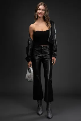 High Waisted Faux Leather Pants