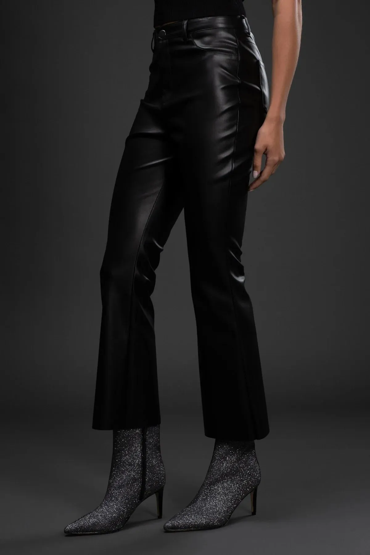 High Waisted Faux Leather Pants