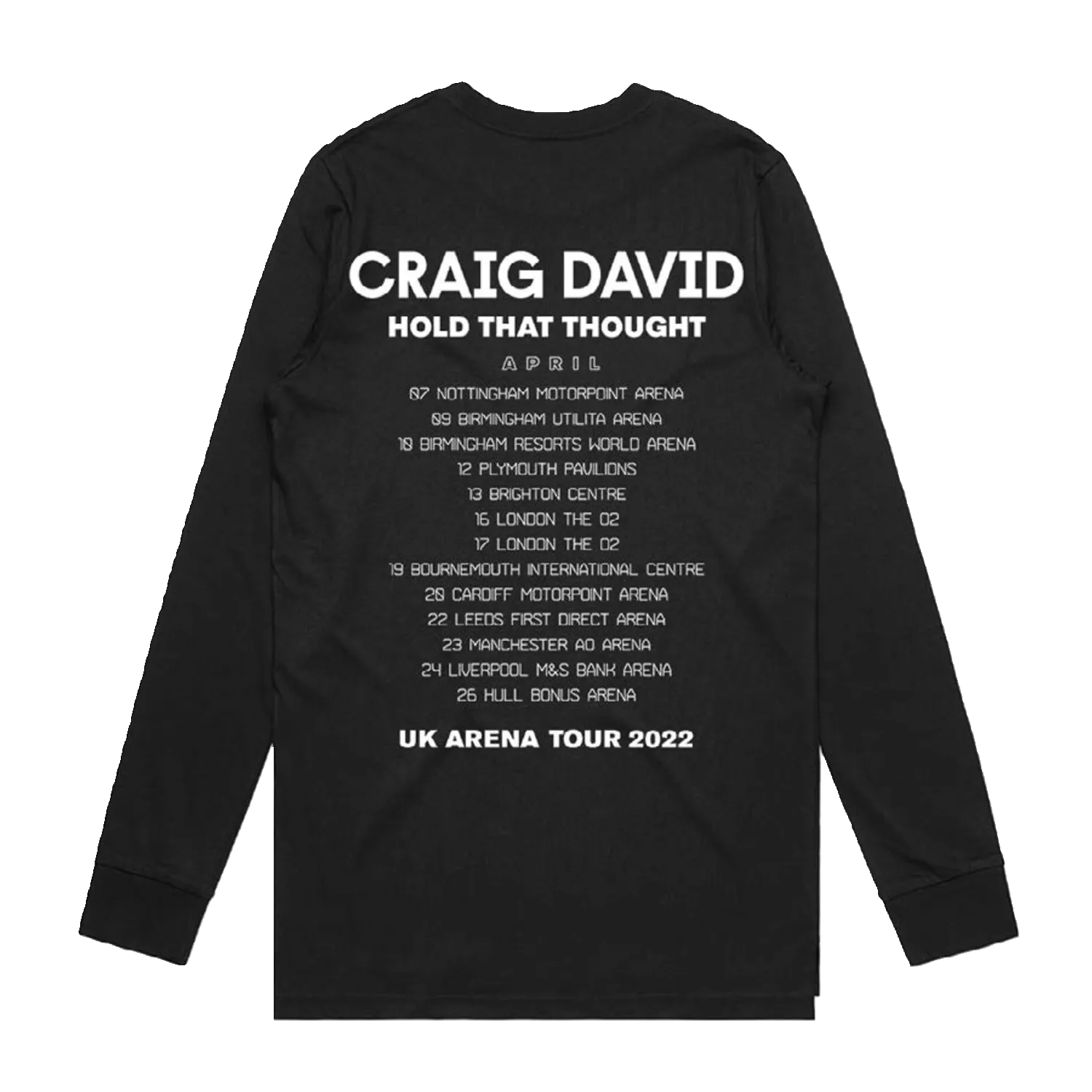 Hold That Thought Tour 2022 Black Long Sleeve T-Shirt