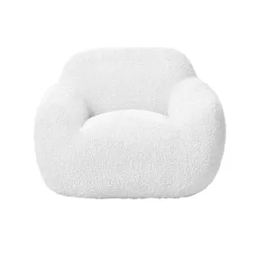 I AM FAKE Boucle Fabric Snug Chair Large WHITE