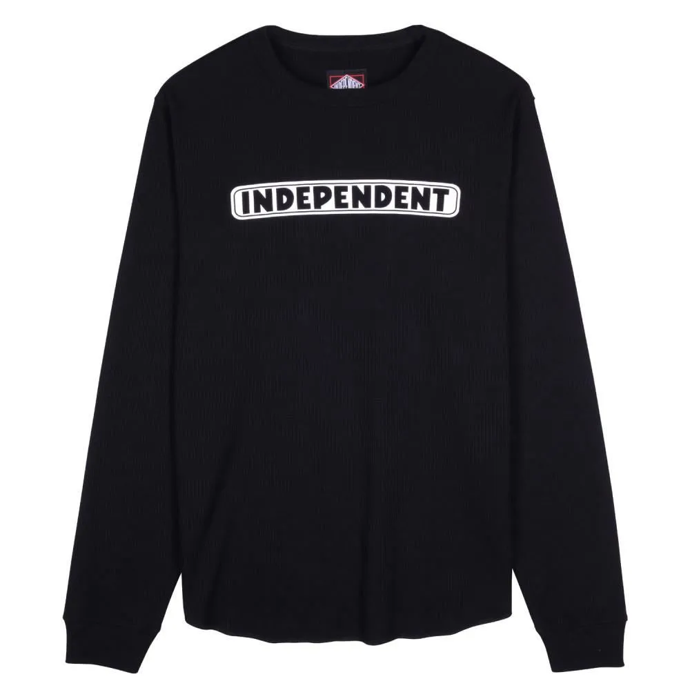Independent L/S T-Shirt Bar Logo Thermal - Black