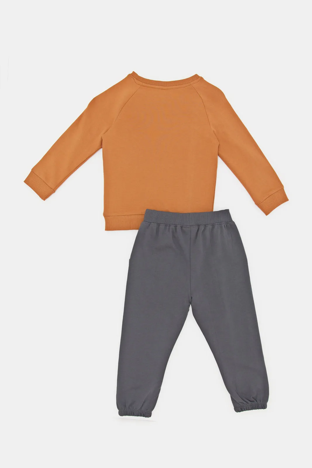 Infant Boys Brown And Charcoal Simba Print Set (2 Piece)