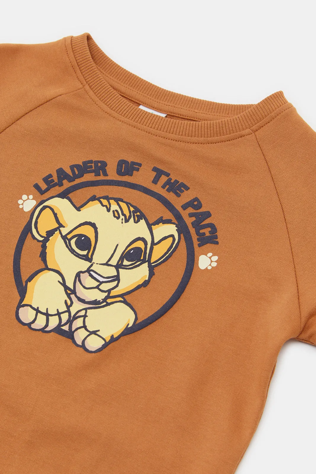 Infant Boys Brown And Charcoal Simba Print Set (2 Piece)