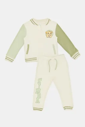 Infant Boys Green Simba Print Set (3 Piece)