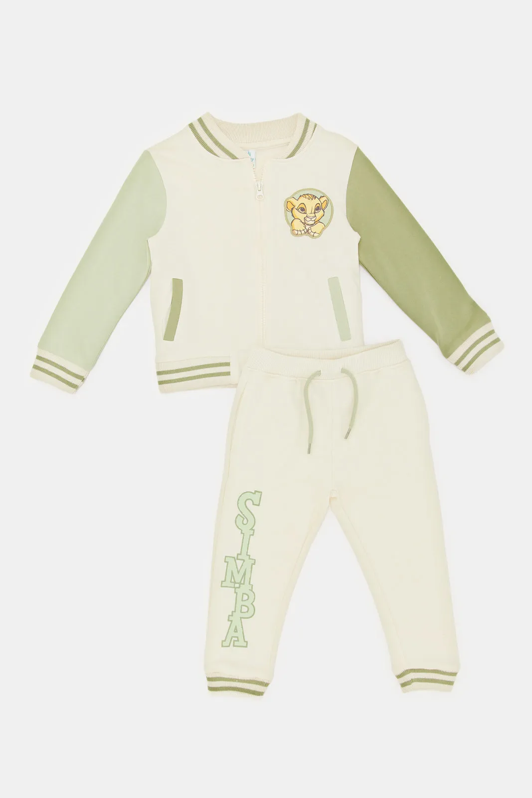 Infant Boys Green Simba Print Set (3 Piece)