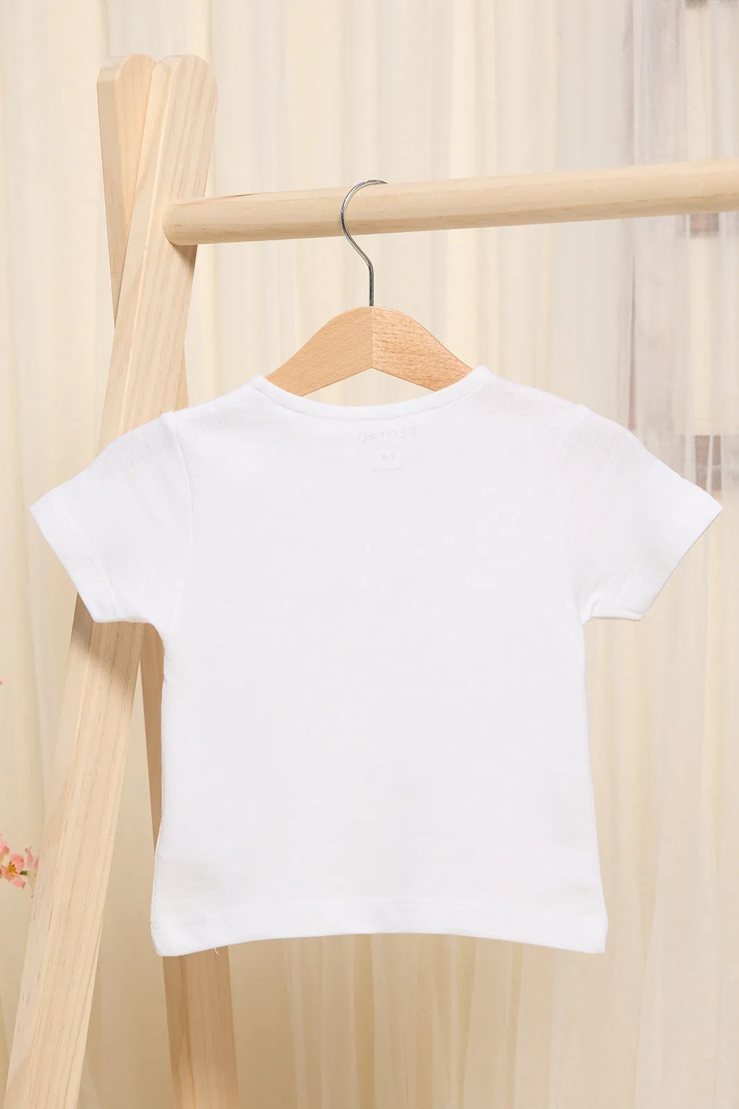 Infant Boys White Henley T-Shirt