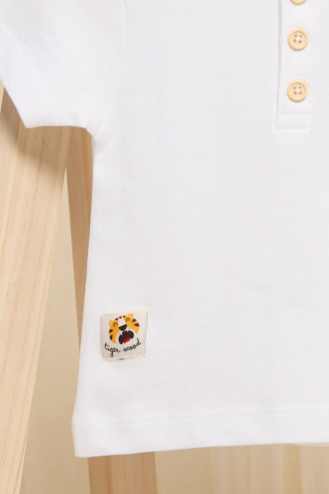 Infant Boys White Henley T-Shirt