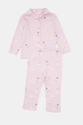 Infant Girls Lilac Printed Pyjama Set (2 Piece)
