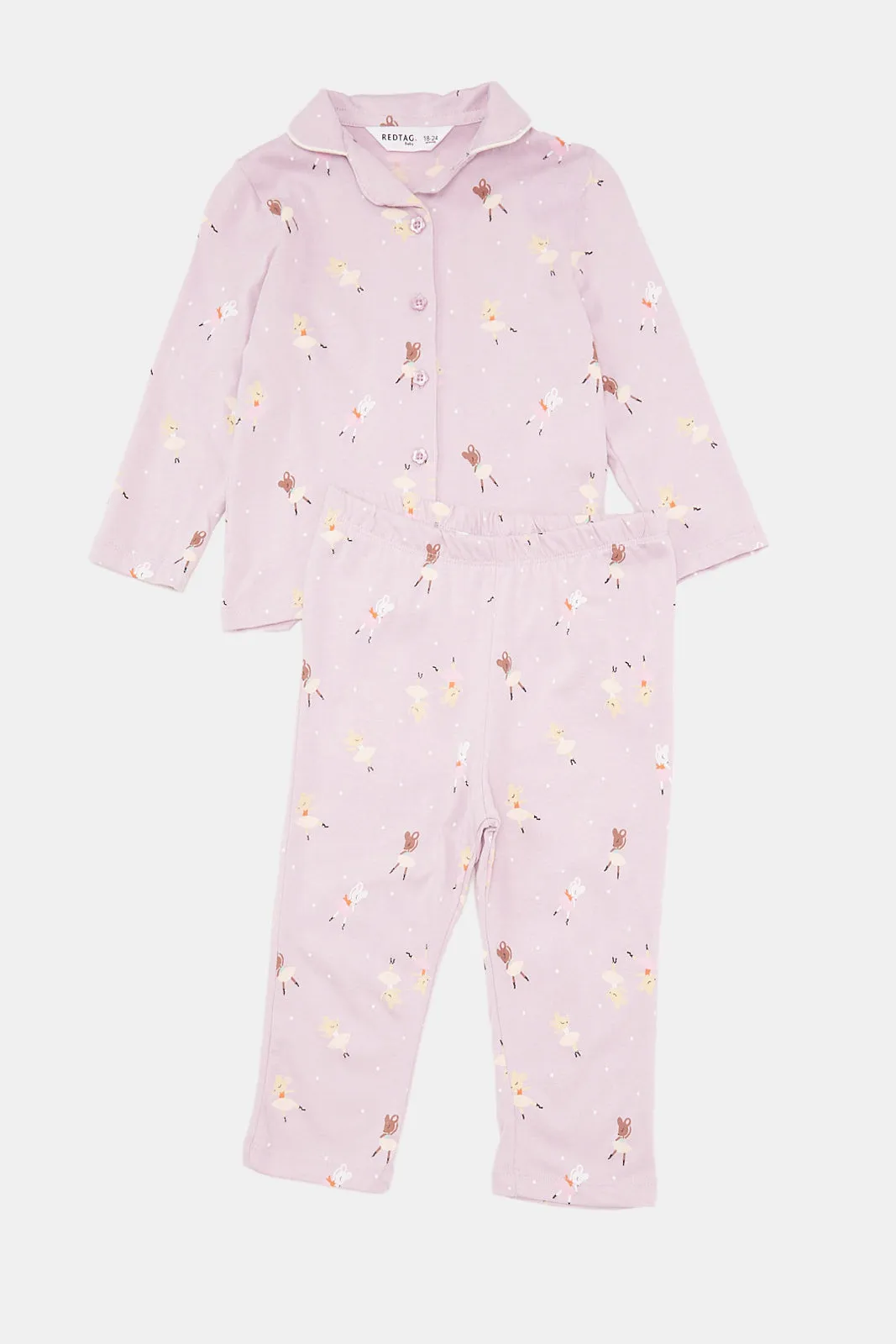 Infant Girls Lilac Printed Pyjama Set (2 Piece)