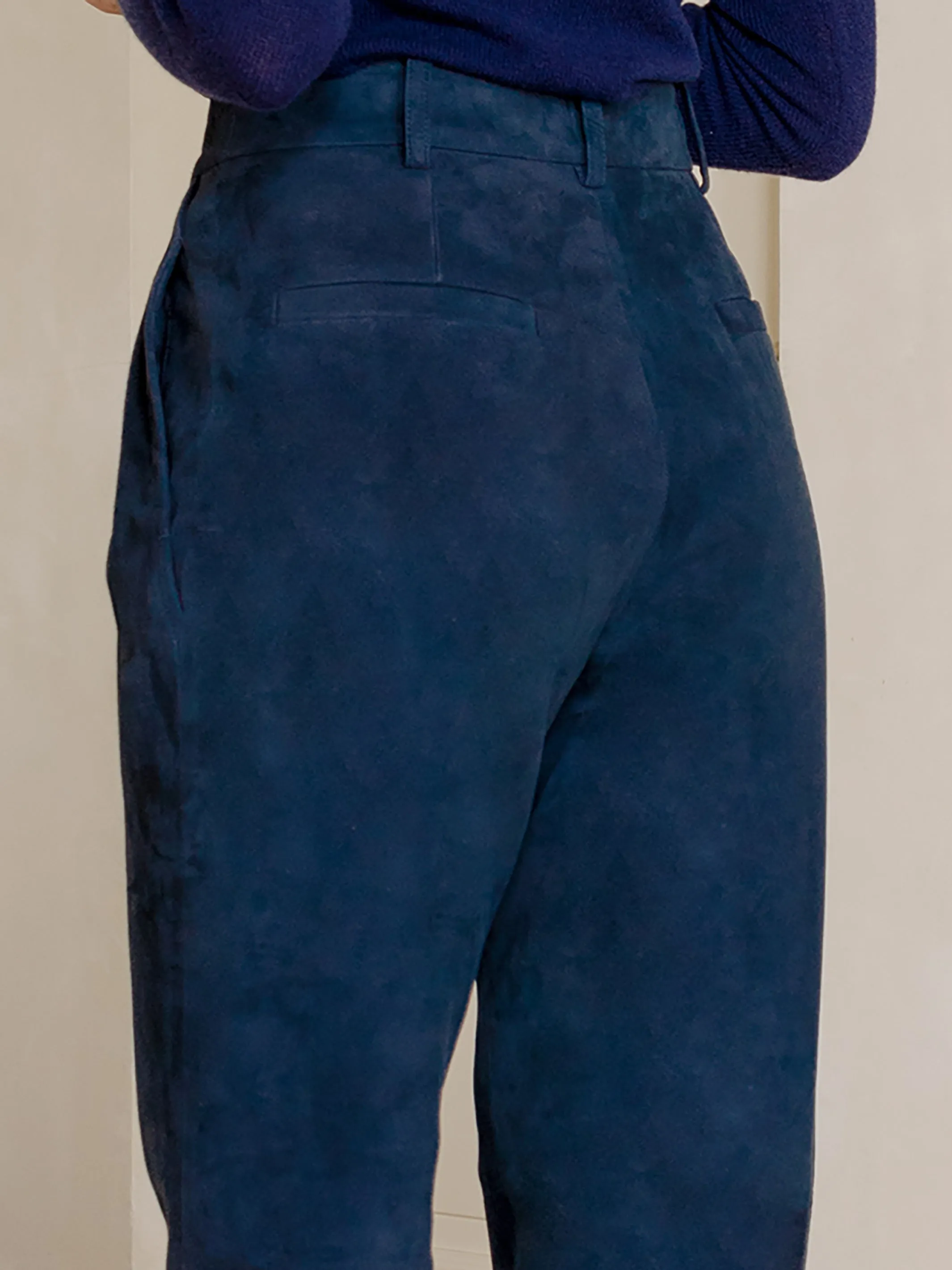 Iris High Waist Lambskin Leather Pants