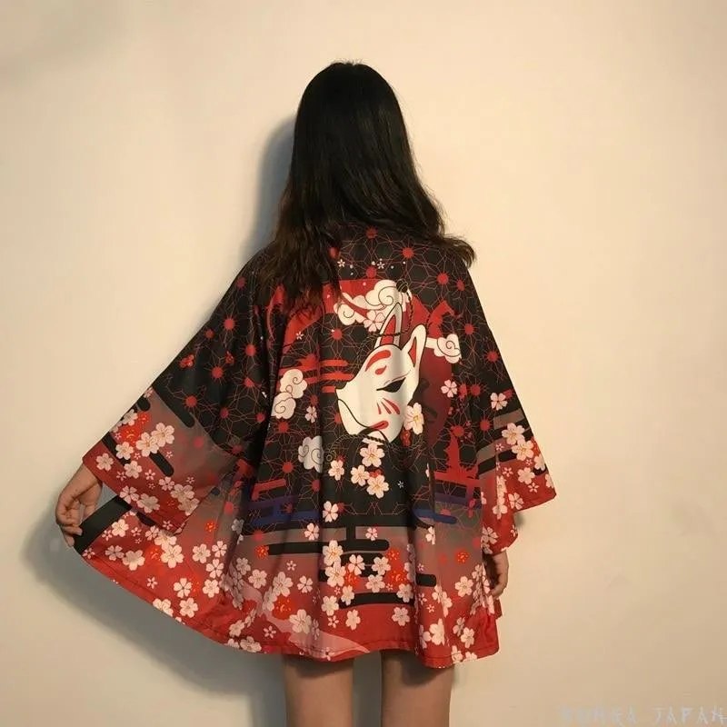 Japanese Kimono Cardigan Kitsune