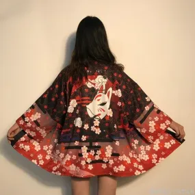 Japanese Kimono Cardigan Kitsune