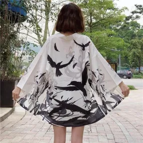 Japanese Kimono Cardigan Yatagarasu