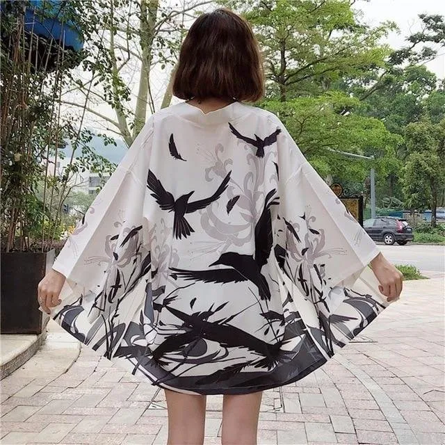 Japanese Kimono Cardigan Yatagarasu