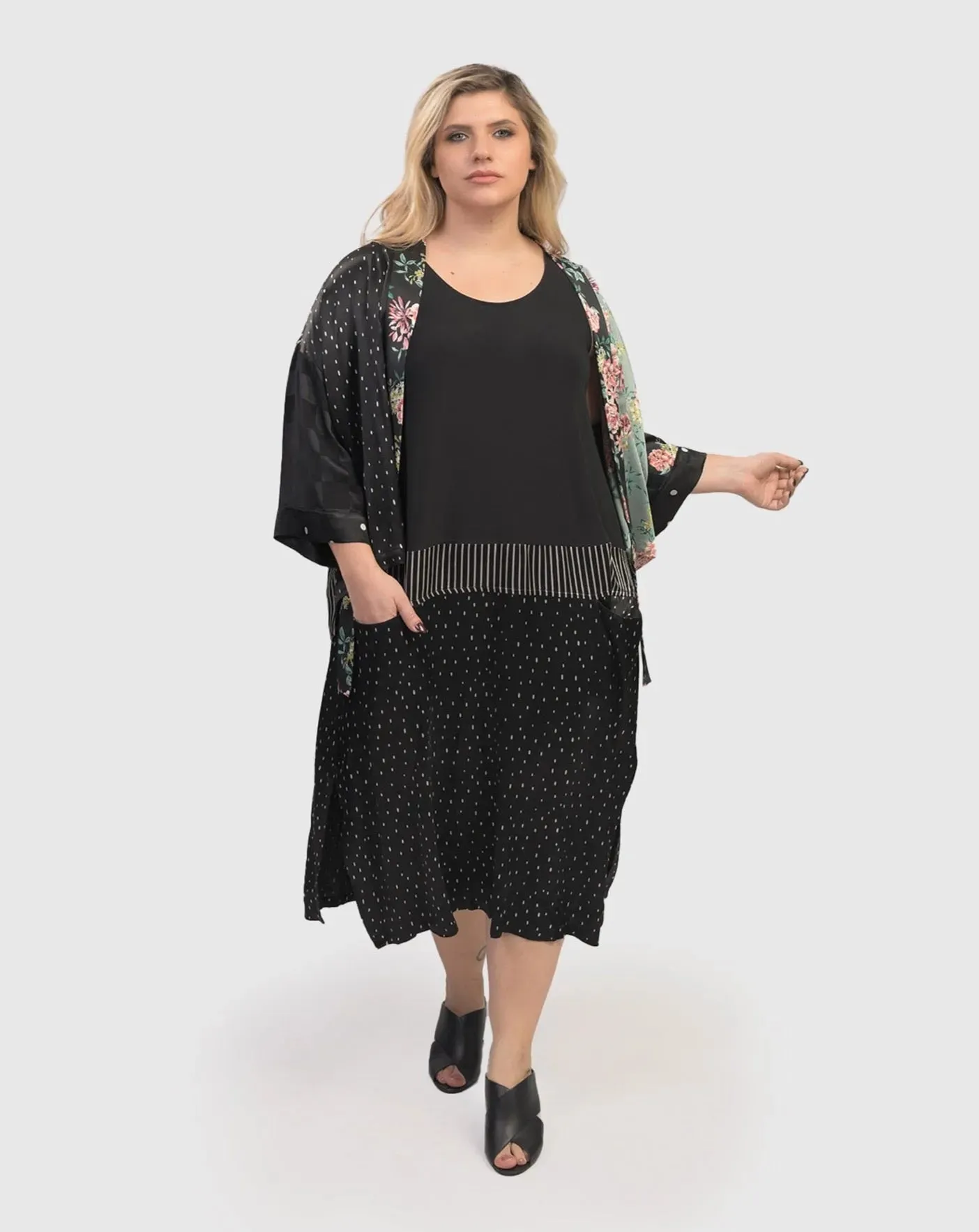 Jem Jersey & Satin Dress, Dot