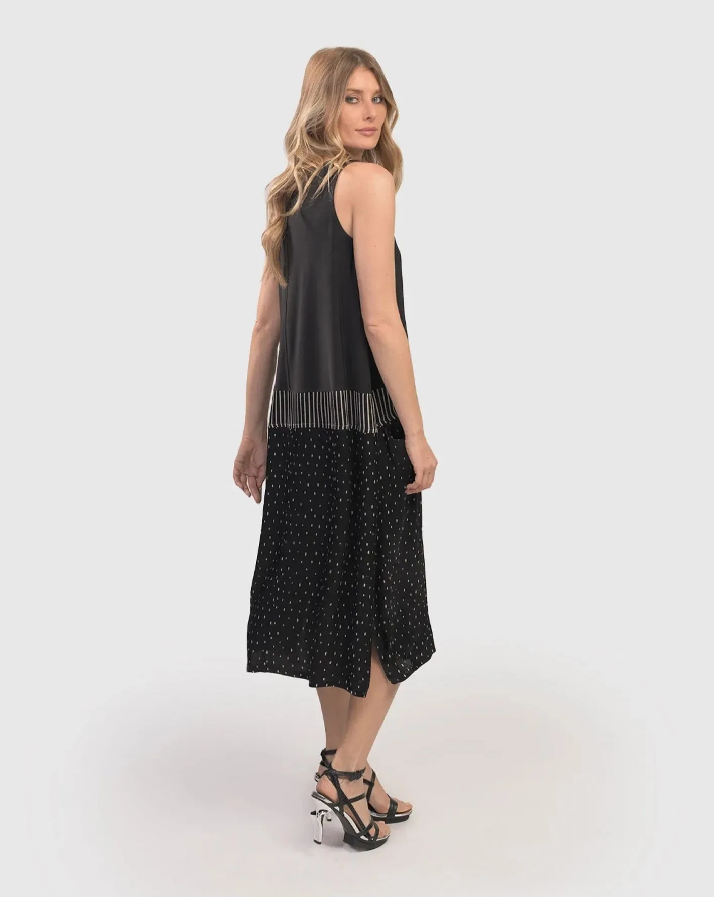 Jem Jersey & Satin Dress, Dot