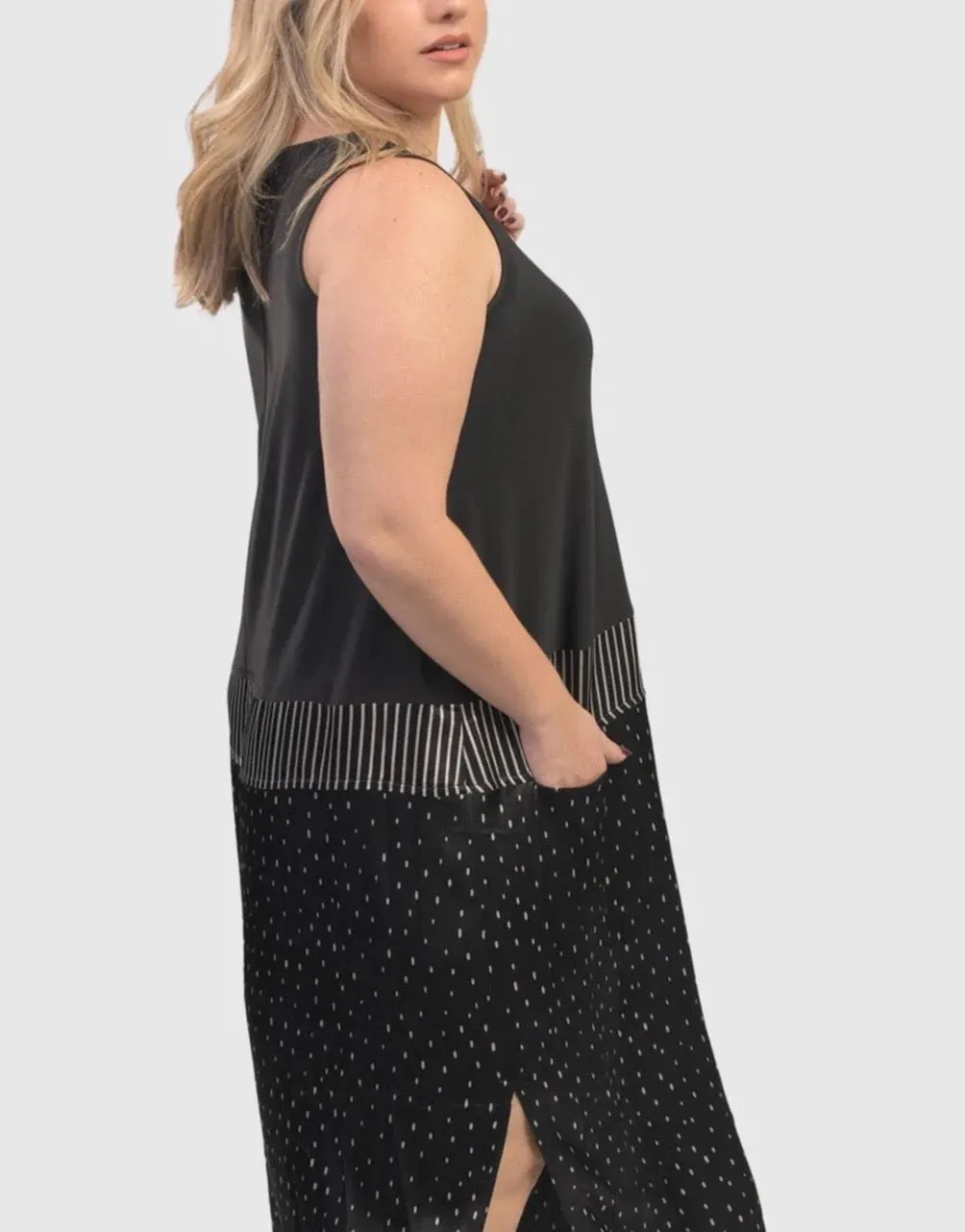 Jem Jersey & Satin Dress, Dot