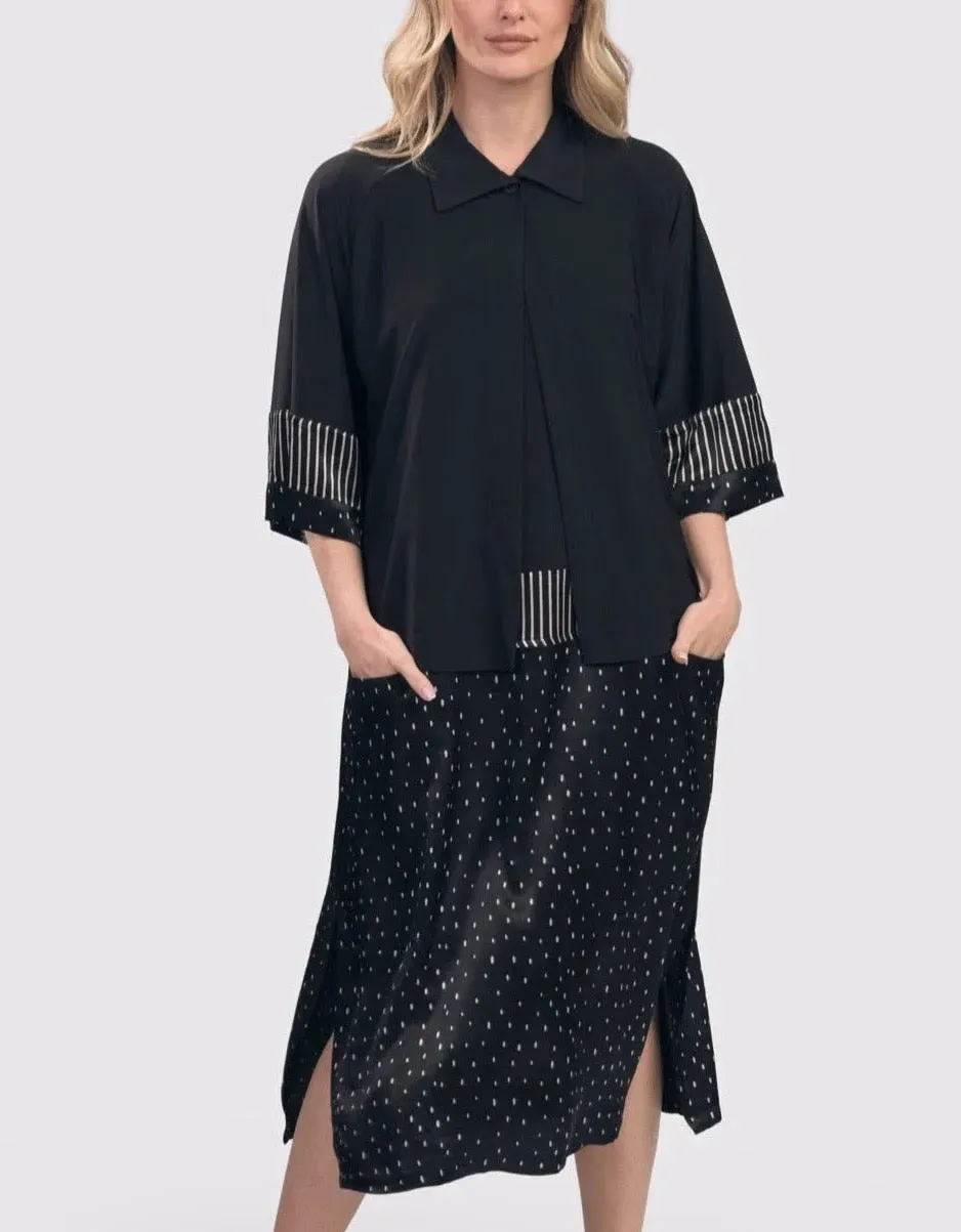 Jem Jersey & Satin Dress, Dot