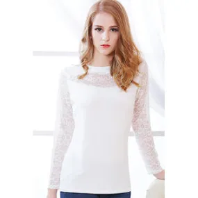 Ketty More Women High Round Hollow Neck Slim Shirt-KMWSB843