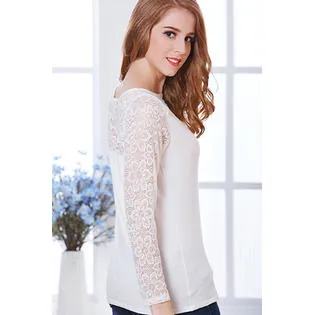 Ketty More Women High Round Hollow Neck Slim Shirt-KMWSB843