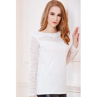 Ketty More Women High Round Hollow Neck Slim Shirt-KMWSB843