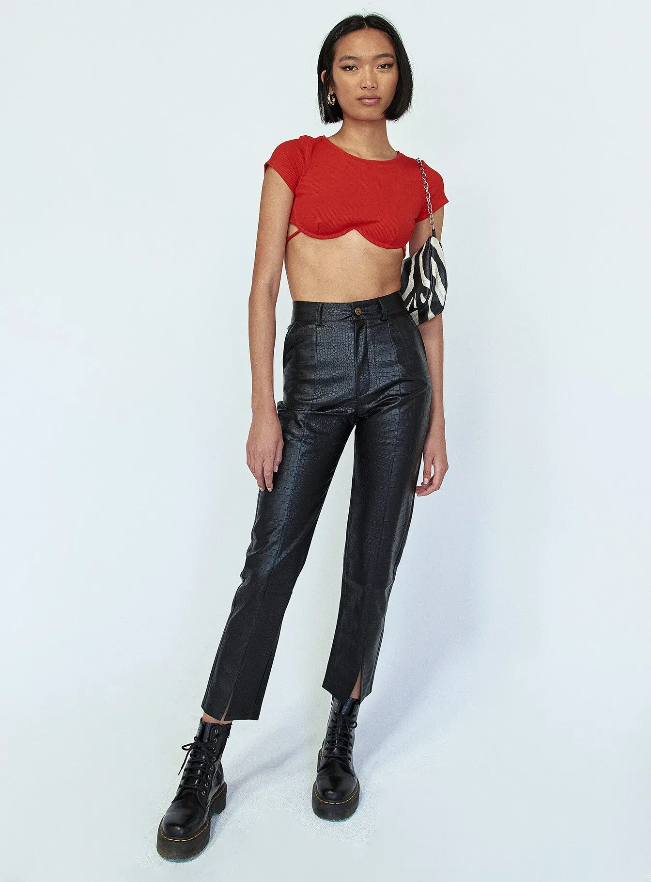 Kiah PU Pants Black