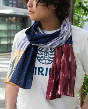 Kiriko Original Scarf, Indian Kasuri, Patchworked, #2