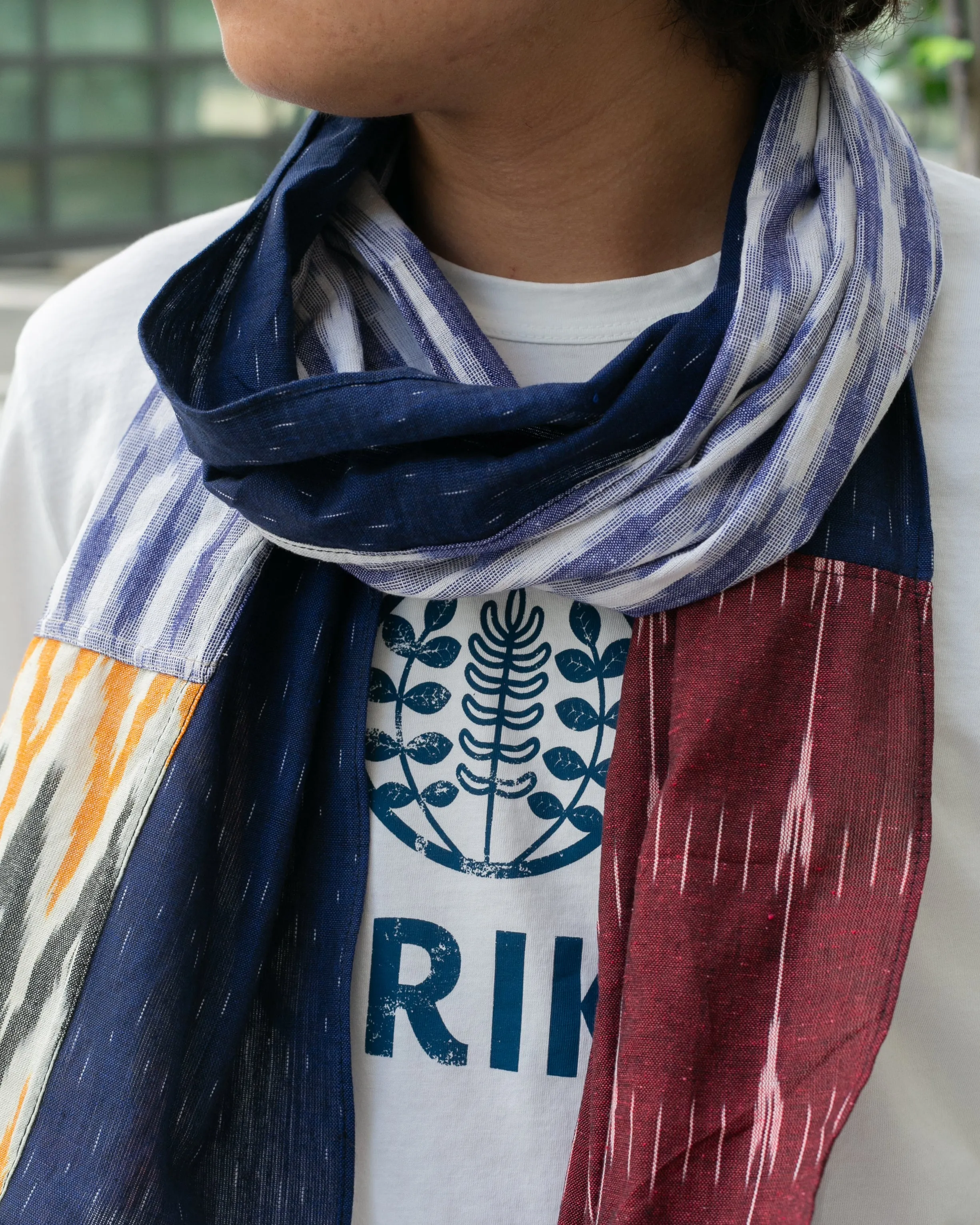 Kiriko Original Scarf, Indian Kasuri, Patchworked, #2