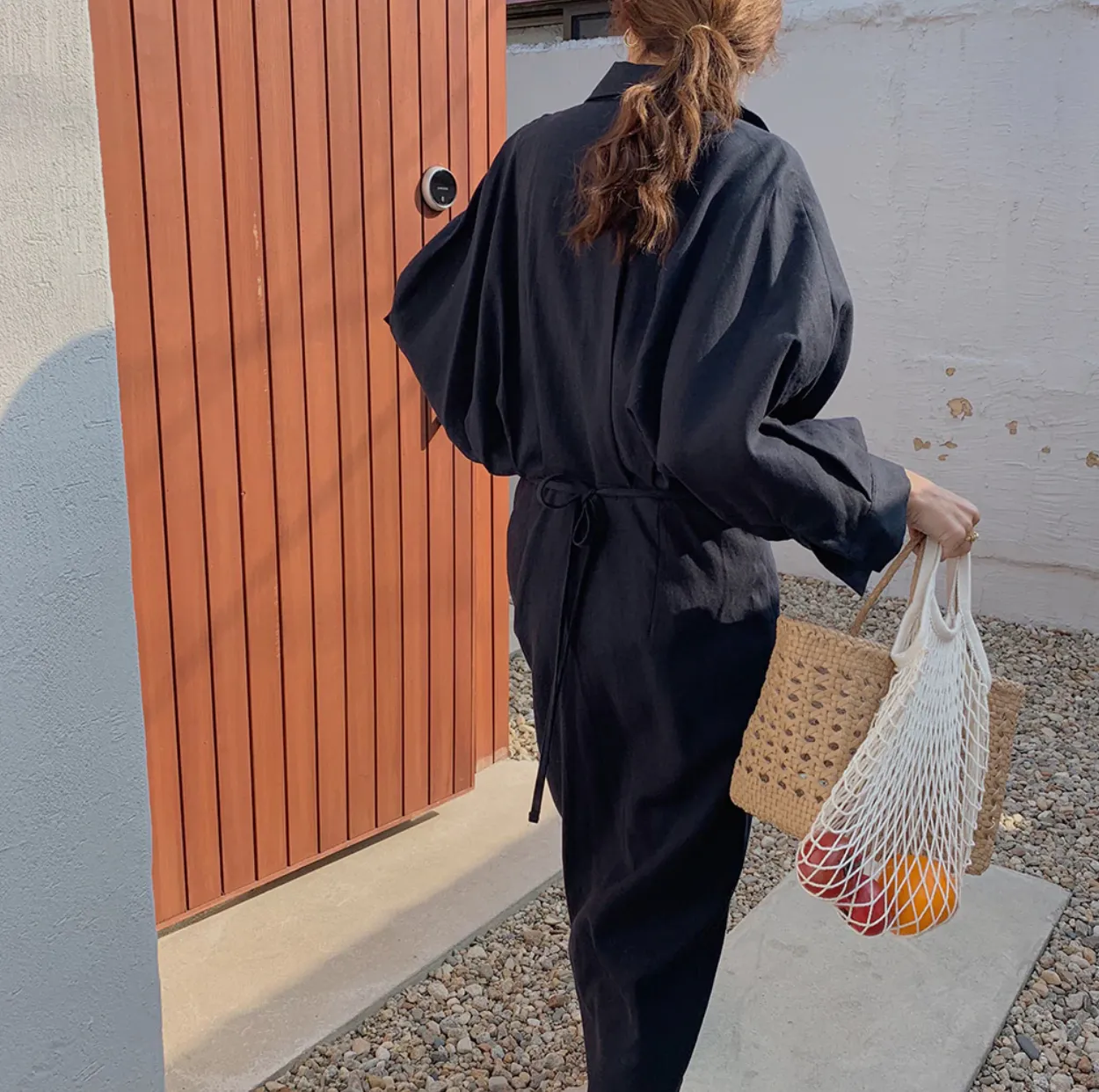 [Korean Style] Ballan Minimal Drawstring Shirt Dress