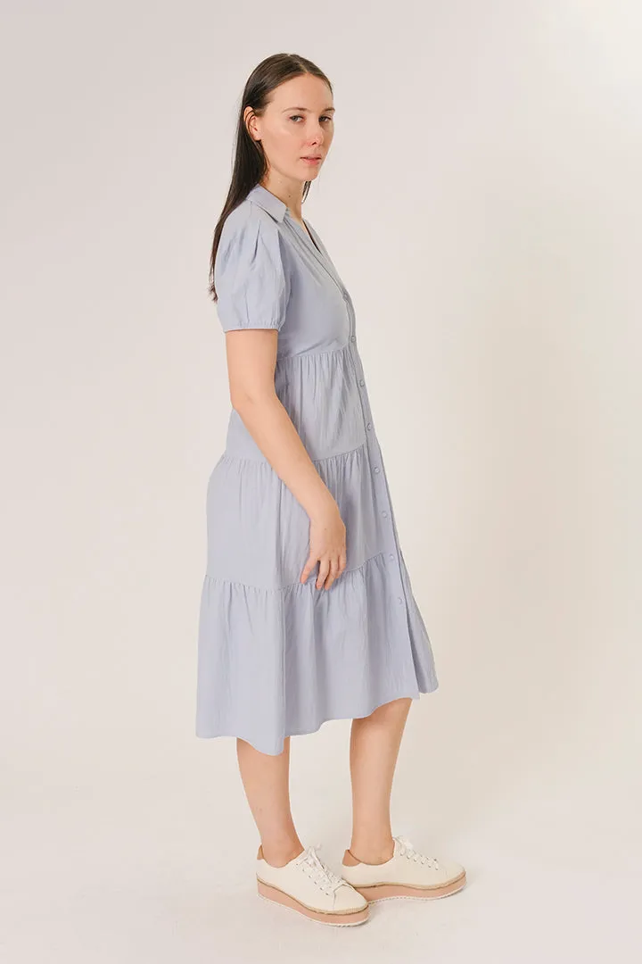LIGHT BLUE BUTTON UP SHIRT DRESS