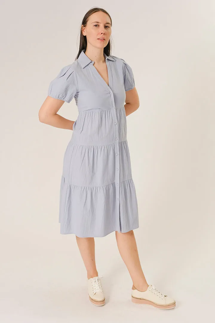 LIGHT BLUE BUTTON UP SHIRT DRESS