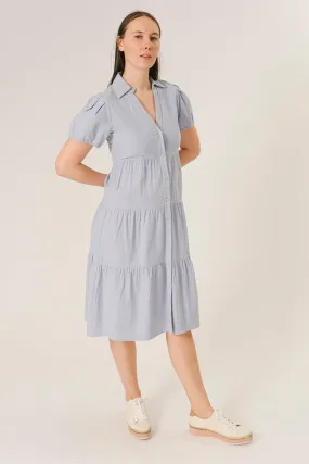 LIGHT BLUE BUTTON UP SHIRT DRESS