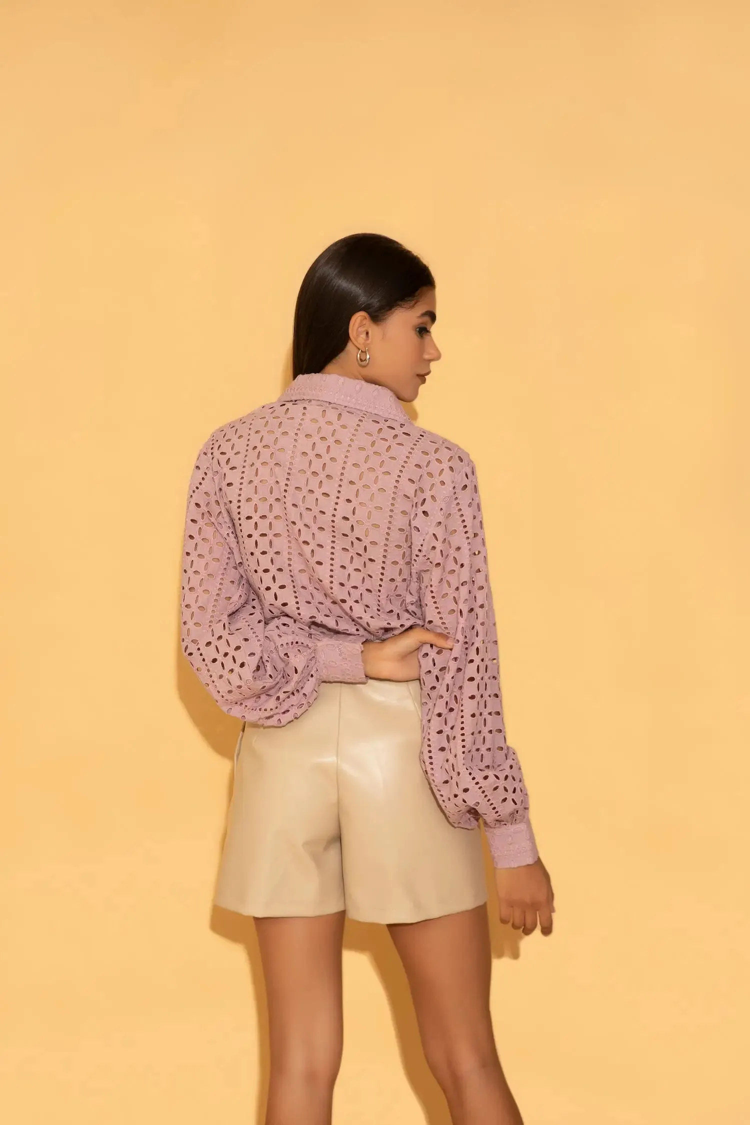 Lilac Schiffli Shirt