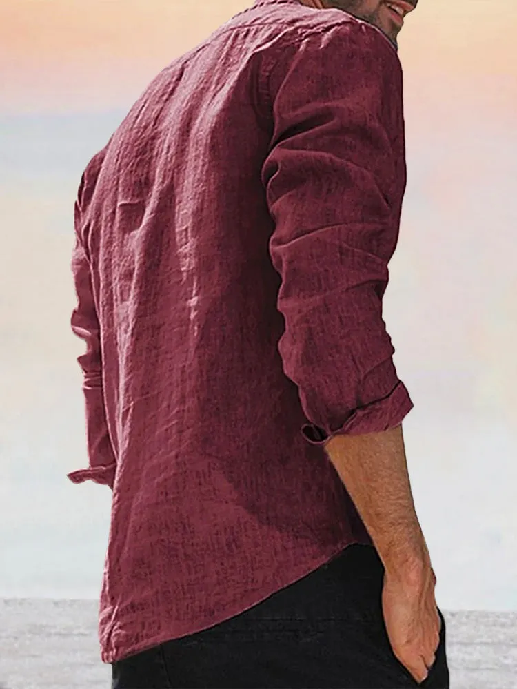 Linen Style Long Sleeve Shirt