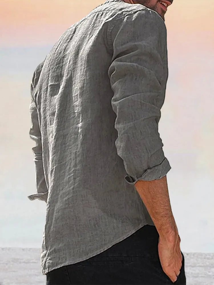 Linen Style Long Sleeve Shirt