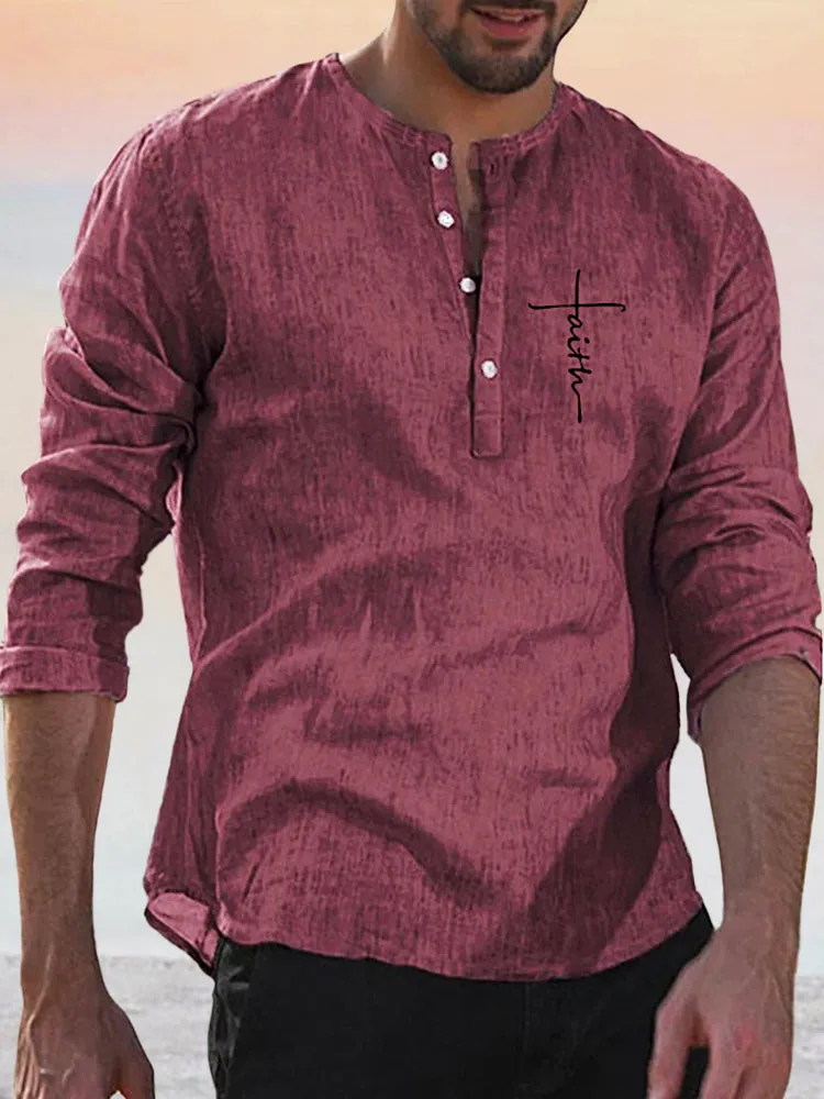 Linen Style Long Sleeve Shirt