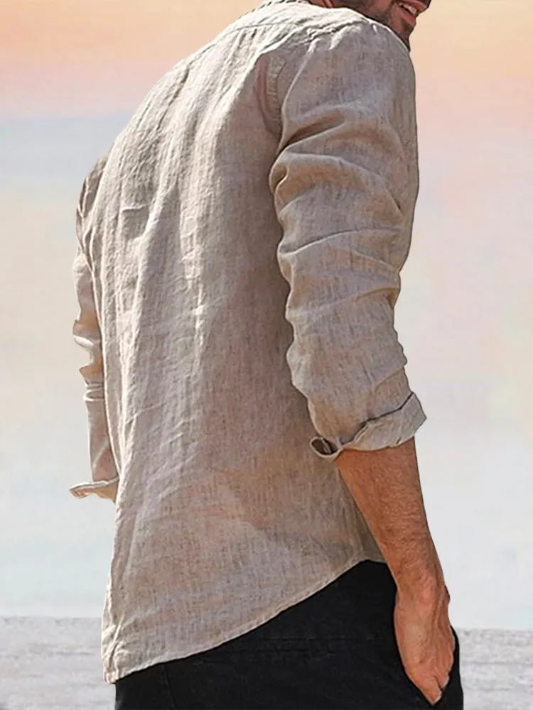 Linen Style Long Sleeve Shirt