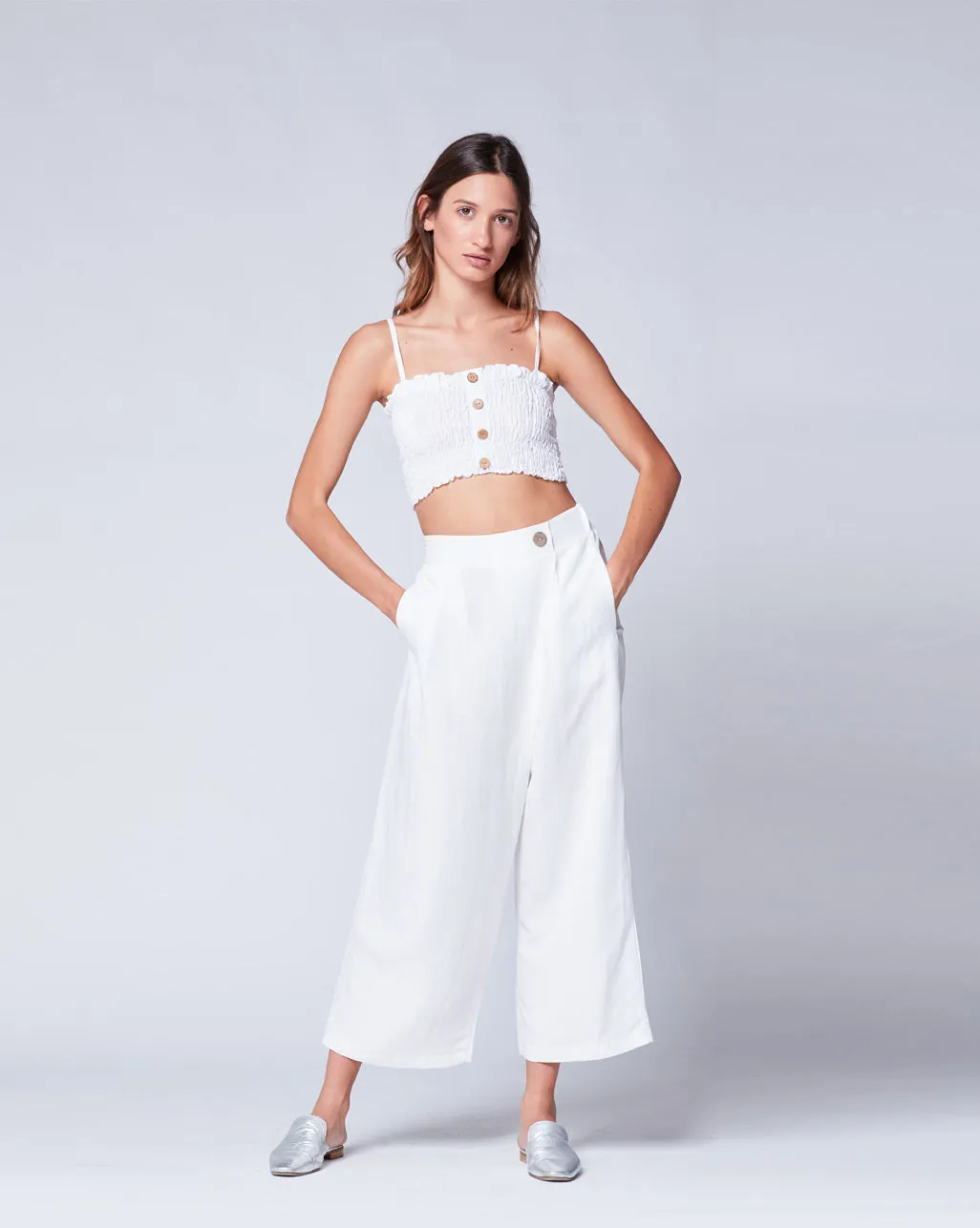 Linen Wrap Front Culottes