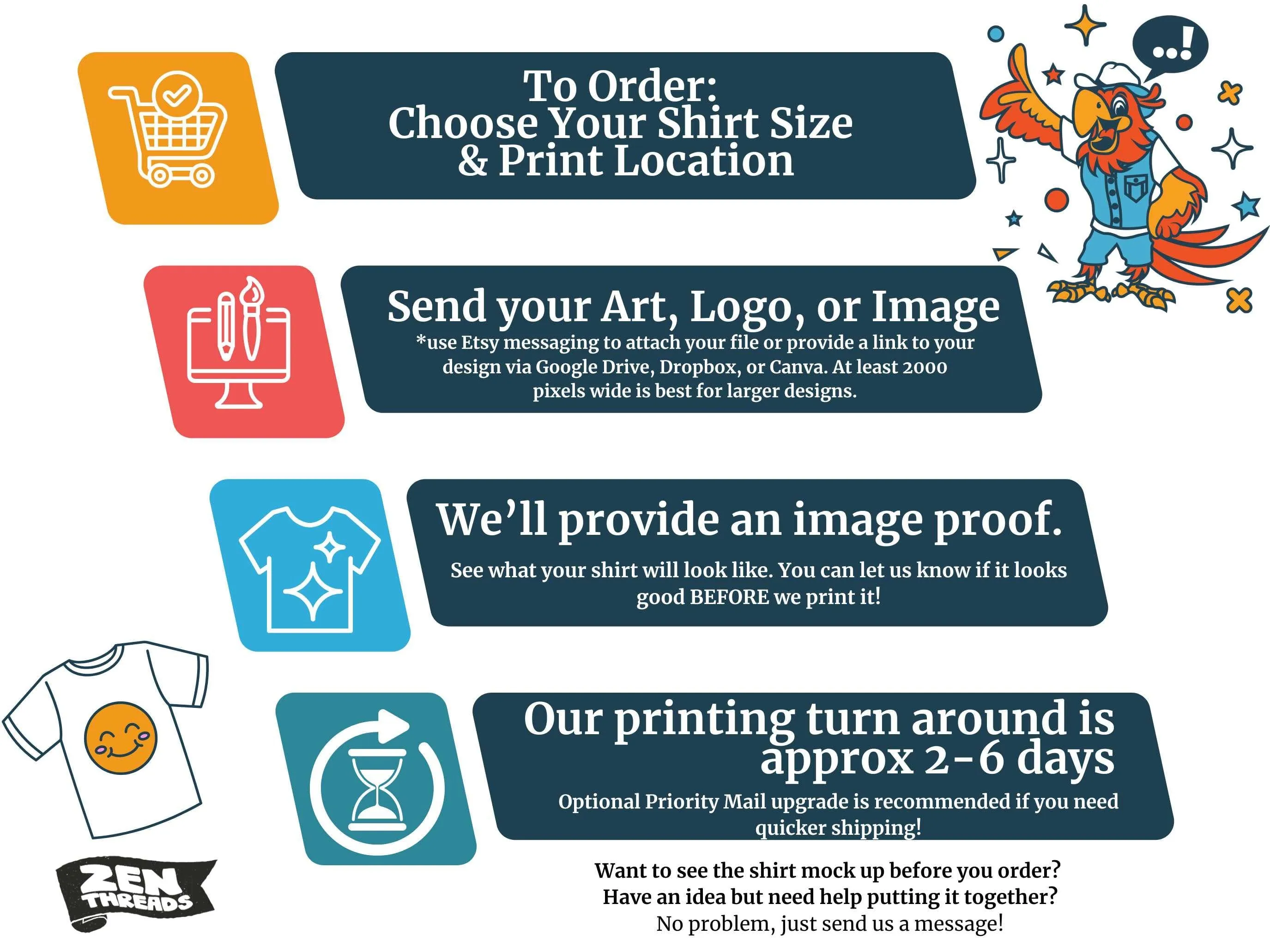 Long Sleeve Comfort Colors - CUSTOM PRINT Any Art Design Logo Full Color unisex mens womens t-shirt eco tee personalized photo team business