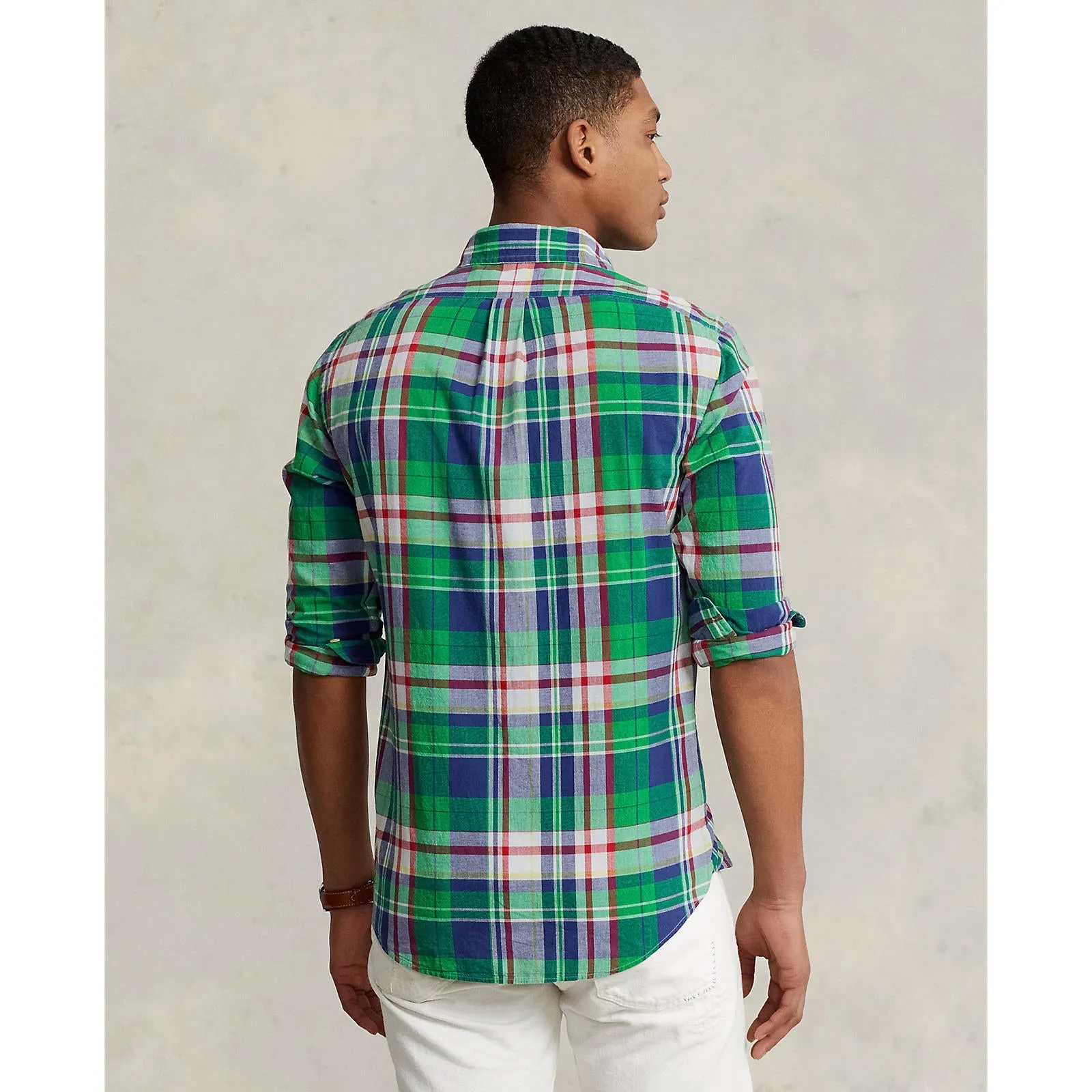 Madras Check Shirt - Green/Navy Multi